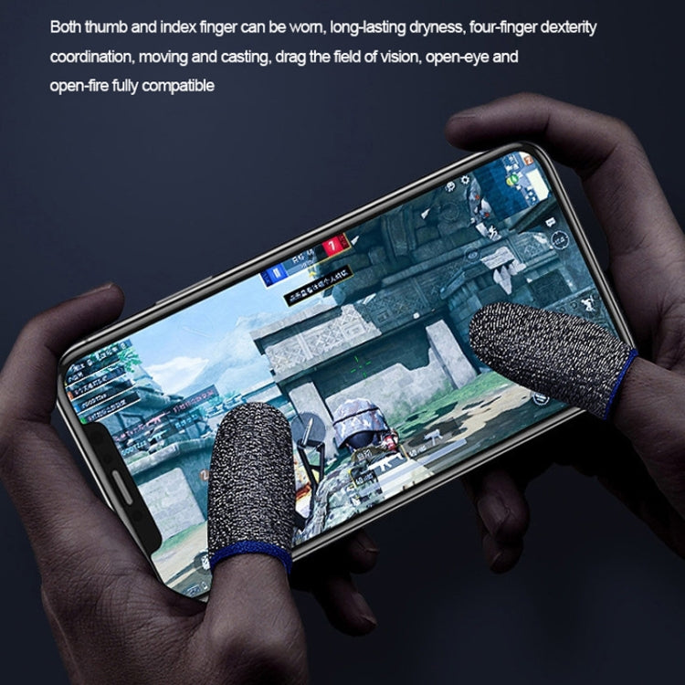 15 Pairs 18 Needles Gaming Finger Glove Anti-sweat and Non-slip Glove,Color: Silver Fibre Blue Trim - Gaming Finger Sleeves by PMC TechLife | Online Shopping South Africa | PMC TechLife | Buy Now Pay Later Mobicred