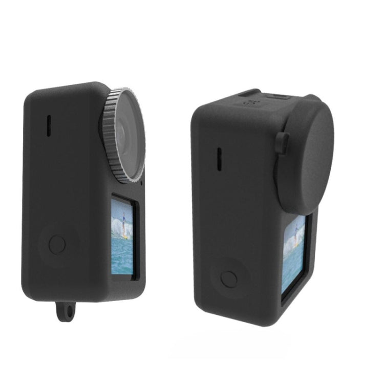 For DJI Osmo Action 3 Silicone Protective Case Lens Cap(Black) - by PMC TechLife | Online Shopping South Africa | PMC TechLife