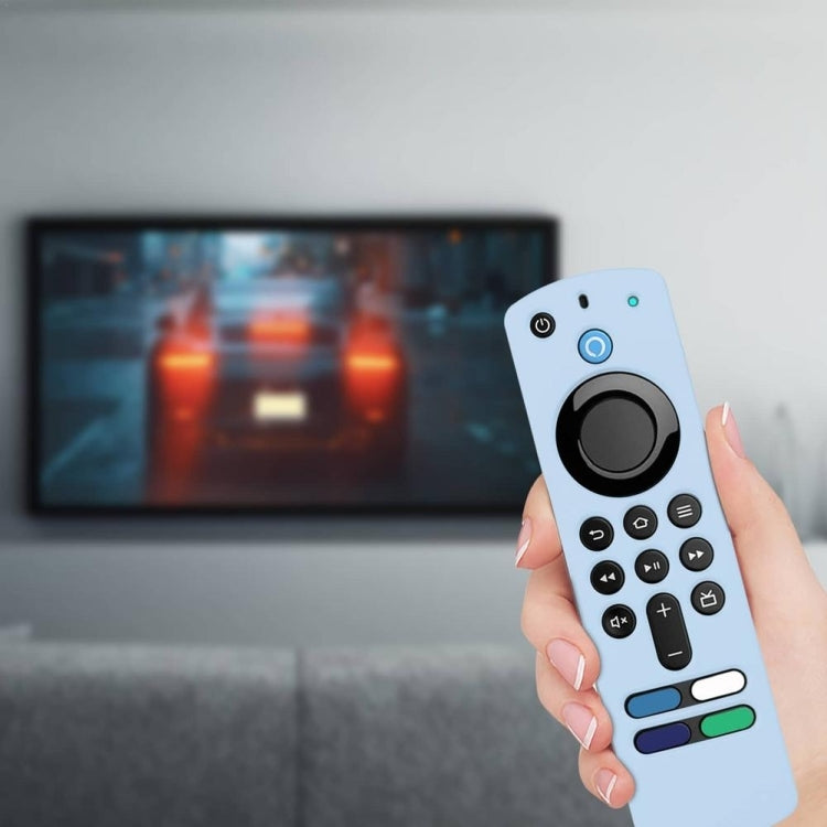 2 PCS Y27 For Alexa Voice Remote 3rd Gen Silicone Non-slip Protective Cover(Ice Blue) - Remote Control Covers by PMC TechLife | Online Shopping South Africa | PMC TechLife