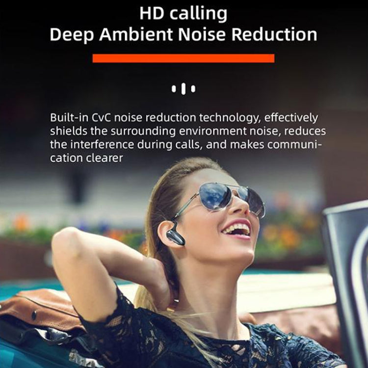 YX02 With Digital Display Hanging Ear Bone Conduction Bluetooth Headset(Grey) - Bluetooth Earphone by PMC TechLife | Online Shopping South Africa | PMC TechLife