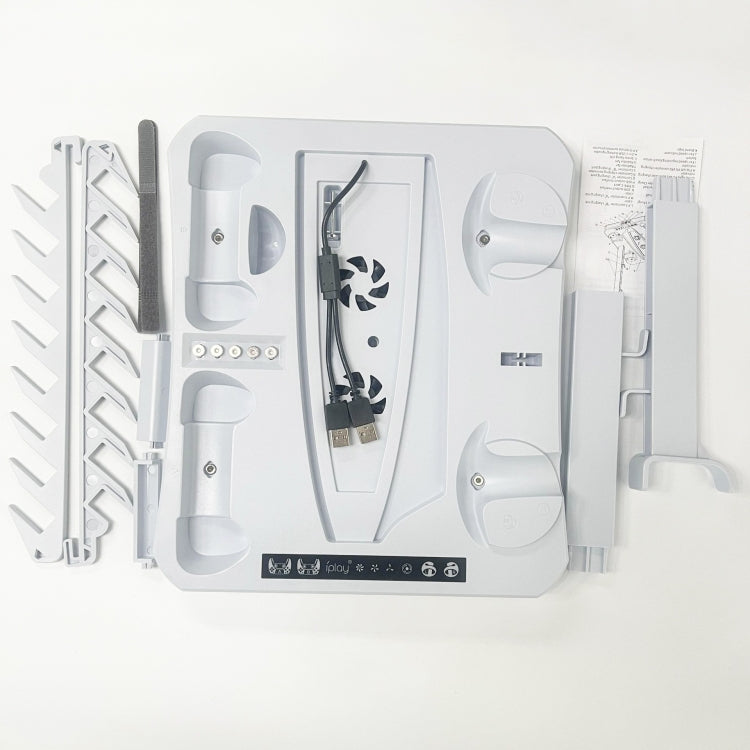 For PS5 ipaly Host Multifunctional Cooling Base VR2 Handle Charging Stand Disc Storage Rack(White) - free shipping - PMC TechLife - Order now!