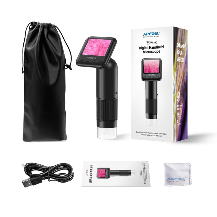 Apexel APL-MS008 Circuit Board Detection Amplification Delay Photography HD Microscopic Lens With Screen(Black) - free shipping - PMC TechLife - Order now!