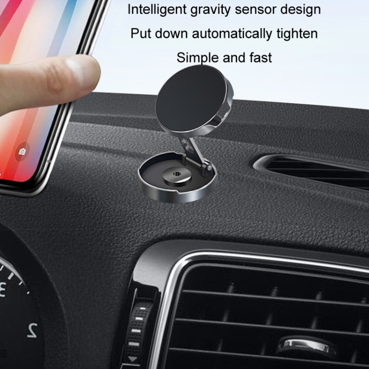 Multi-Angle Positioning Car Folding Circular Car Magnetic Suction Bracket(Silver) - Car Holders by PMC TechLife | Online Shopping South Africa | PMC TechLife
