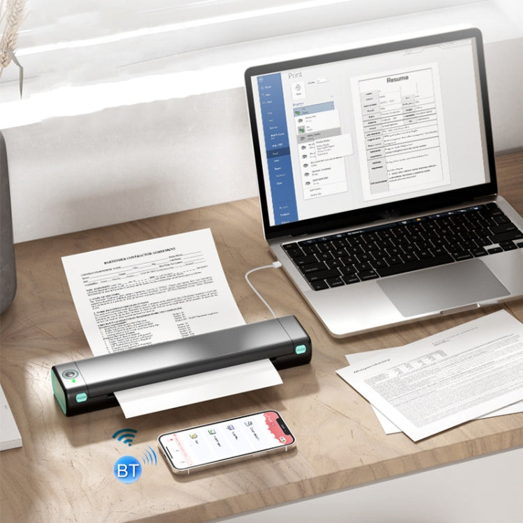 M08F Bluetooth Wireless Handheld Portable Thermal Printer(Green A4 Version) - Printer by PMC TechLife | Online Shopping South Africa | PMC TechLife