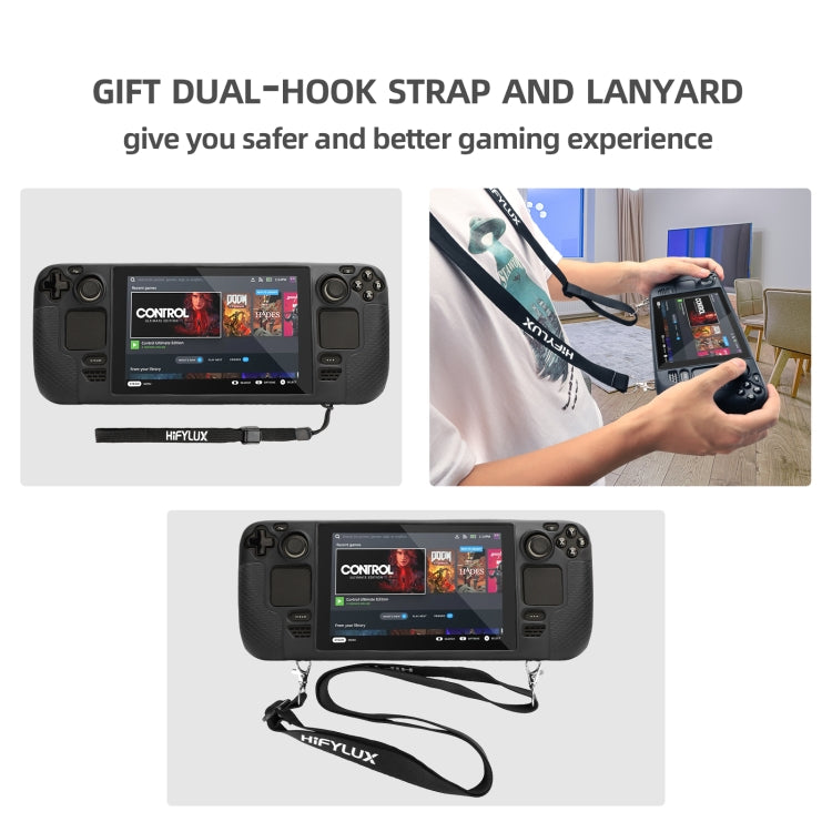 For Steam Deck Hifylux ST-PF14 Game Console Silicone Case Anti-scratch Non-slip Handheld Case Lanyard(Blue) - Accessories by PMC TechLife | Online Shopping South Africa | PMC TechLife