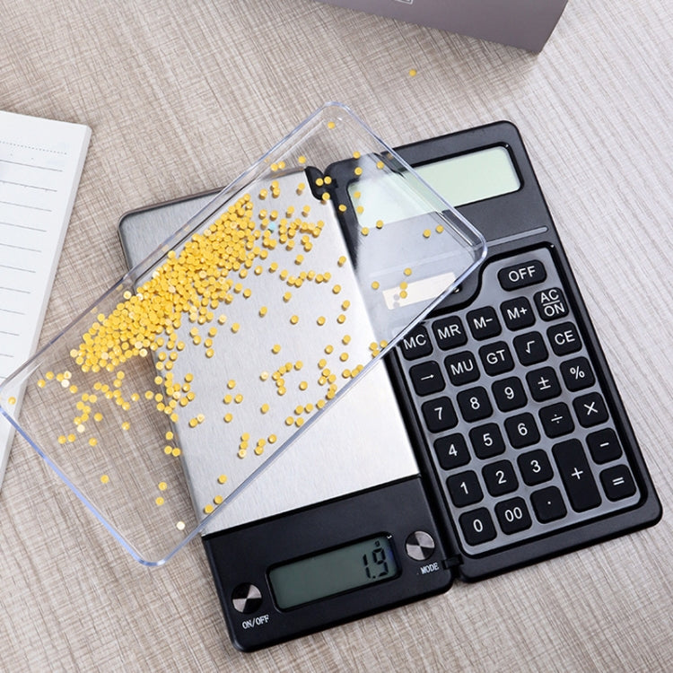 0.1g/1kg Kitchen Digital Scale Pocket Scale With Solar Calculator(Black) - Jewelry Scales by PMC TechLife | Online Shopping South Africa | PMC TechLife