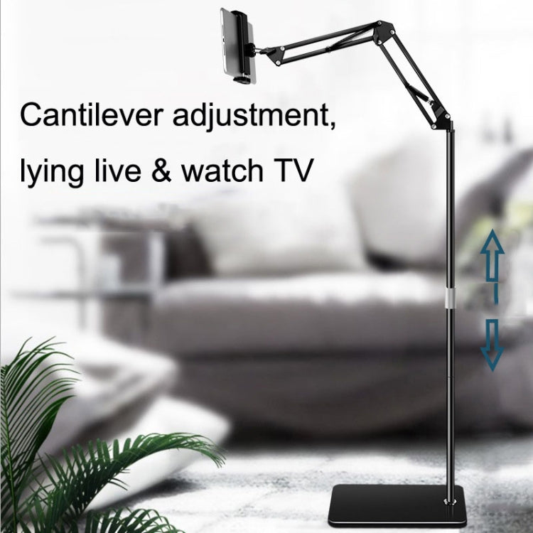 175cm Mobile Phone Tablet Live Broadcast Bedside Lifting Bracket Telescopic Cantilever Model (Black) - Lazy Bracket by PMC TechLife | Online Shopping South Africa | PMC TechLife