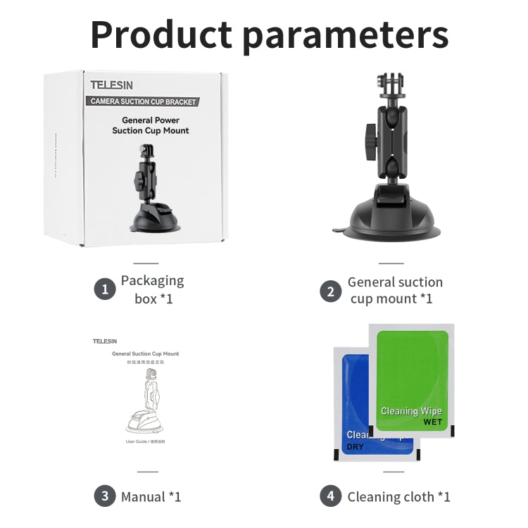 TELESIN Car Action Camera Holder Suction Cup 360 Degree Adjustable - free shipping - PMC TechLife - Order now!