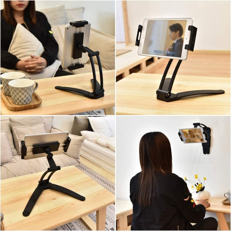 2 In 1 Aluminum Alloy Tablet PC Holder Wall Mount Mobile Phone Holder(Silver) - Desktop Holder by PMC TechLife | Online Shopping South Africa | PMC TechLife