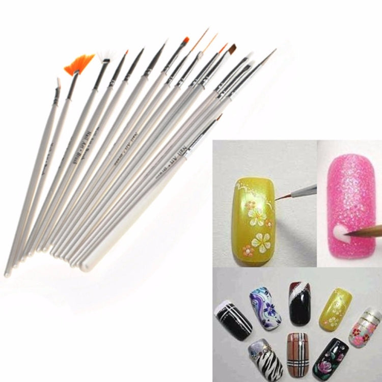 15 PCS/Set Nail Art Tools Brushes for Manicure Rhinestones Nails Decorations Nail Nrush Kit Painting Fingernail Tool Pen Kit - Nail Clipper by PMC TechLife | Online Shopping South Africa | PMC TechLife