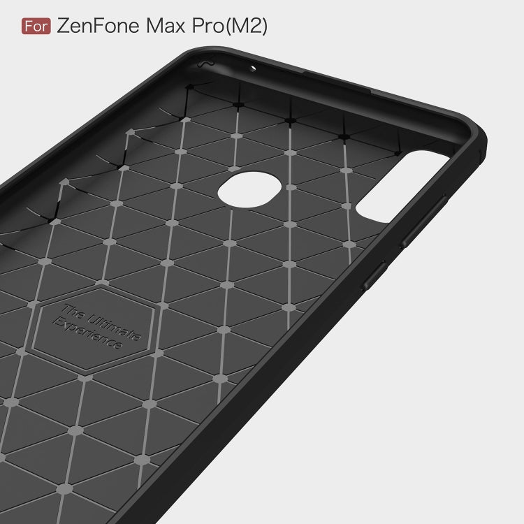 Brushed Texture Carbon Fiber Shockproof TPU Case for ASUS Zenfone Max Pro(M2) (Navy Blue) - ASUS Cases by PMC TechLife | Online Shopping South Africa | PMC TechLife | Buy Now Pay Later Mobicred