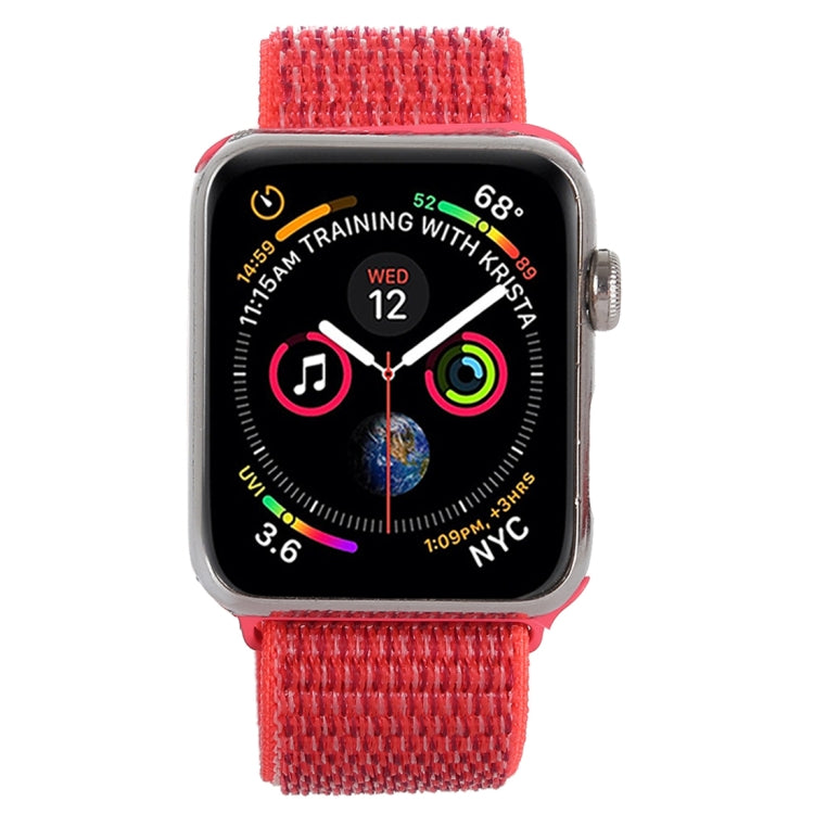 For Apple Watch 46mm / 49mm / 45mm / 44mm Simple Fashion Nylon Watch Band with Magic Stick(Rose Red) - Watch Bands by PMC TechLife | Online Shopping South Africa | PMC TechLife | Buy Now Pay Later Mobicred
