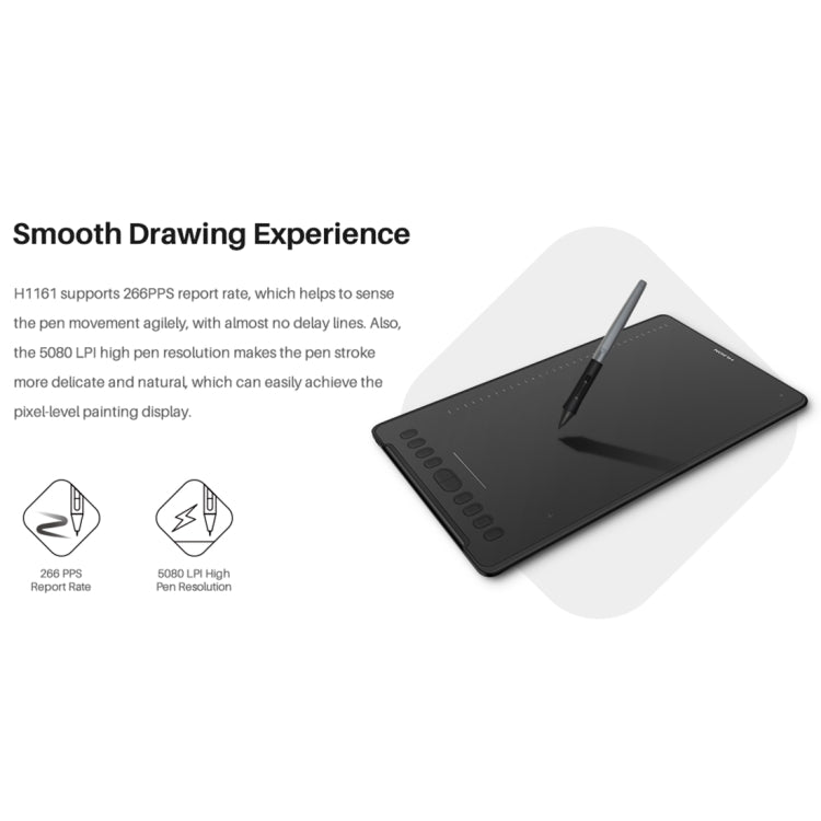 HUION H1161 5080 LPI Touch Strip Art Drawing Tablet for Fun, with Battery-free Pen & Pen Holder - free shipping - PMC TechLife - Order now!