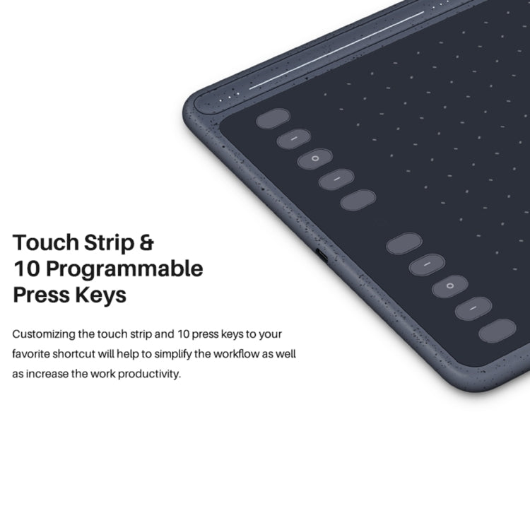 HUION HS611 5080 LPI Touch Strip Art Drawing Tablet for Fun, with Battery-free Pen & Pen Holder (Grey) - free shipping - PMC TechLife - Order now!