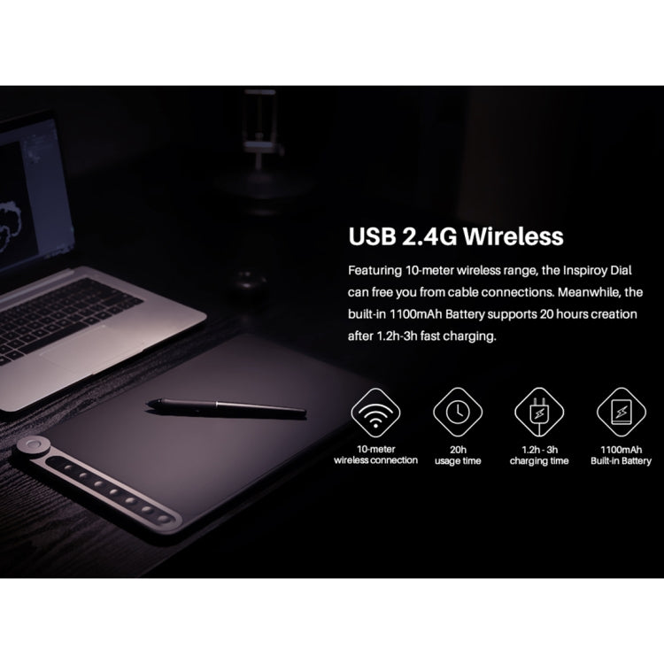 HUION Q620M 5080 LPI Wireless Art Drawing Tablet for Fun, with Battery-free Pen & Pen Holder - free shipping - PMC TechLife - Order now!