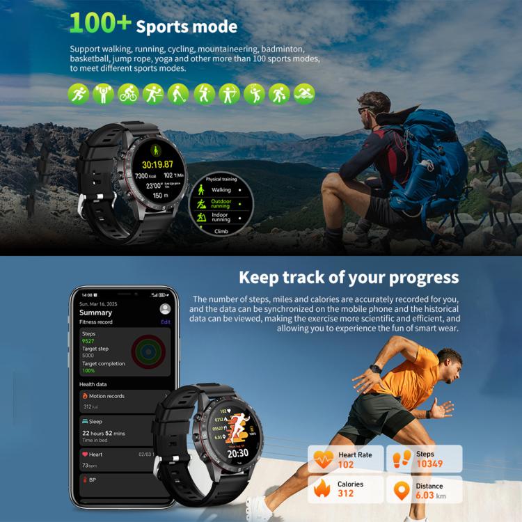 HAMTOD 1.6 inch Waterproof Smart Watch, Support Bluetooth Call / Heart Rate / Blood Oxygen Monitoring / NFC (Black) - free shipping - PMC TechLife - Order now!