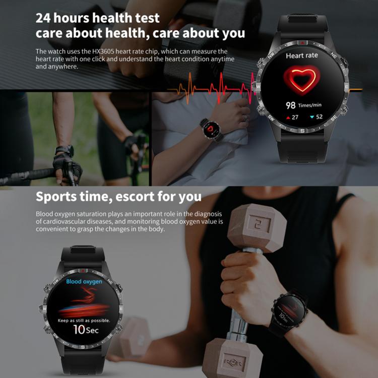 HAMTOD 1.6 inch Waterproof Smart Watch, Support Bluetooth Call / Heart Rate / Blood Oxygen Monitoring / NFC (Black) - free shipping - PMC TechLife - Order now!