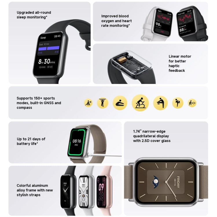 Original Xiaomi Smart Band 9 Pro 1.74 inch AMOLED Screen 5ATM Waterproof Smart Watch, Support Blood Oxygen / Heart Rate Monitor (Pink) - free shipping - PMC TechLife - Order now!