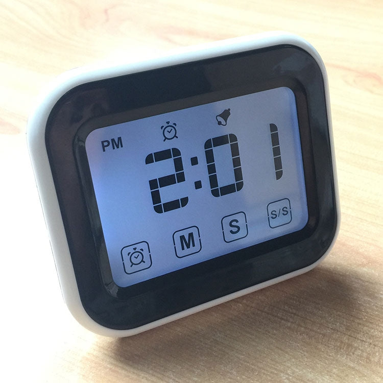Kitchen Timer Digital Alarm Clock Large LCD Touch Screen Come with Night Light for Cooking Baking(White) - Digital Countdown by PMC TechLife | Online Shopping South Africa | PMC TechLife | Buy Now Pay Later Mobicred