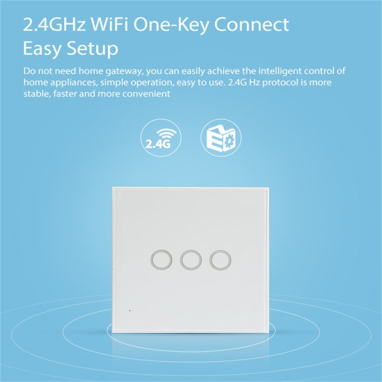 NEO NAS-SC03W Wireless WiFi EU Smart Light Control Switch 3Gang - free shipping - PMC Jewellery - Order now!