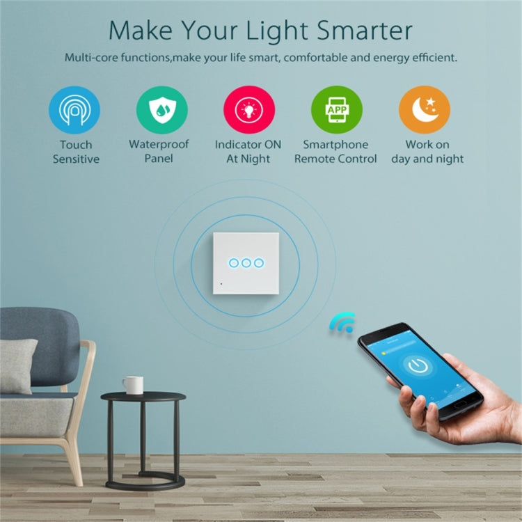 NEO NAS-SC03W Wireless WiFi EU Smart Light Control Switch 3Gang - free shipping - PMC Jewellery - Order now!
