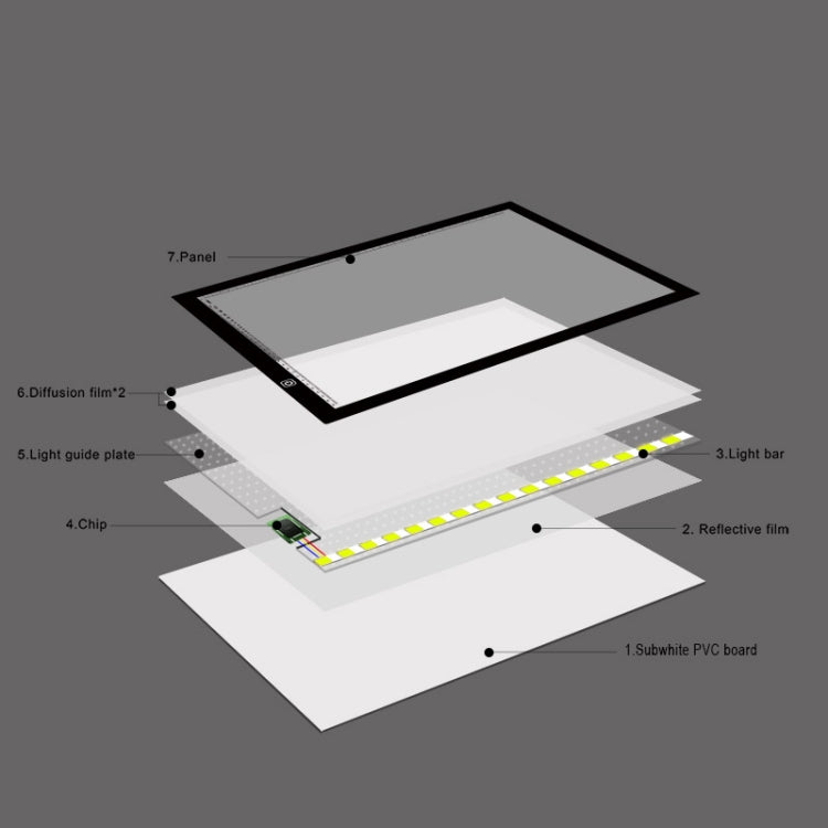 8W 5V LED USB Stepless Dimming A3 Acrylic Scale Copy Boards Anime Sketch Drawing Sketchpad with USB Cable & Power Adapter - free shipping - PMC Jewellery - Order now!