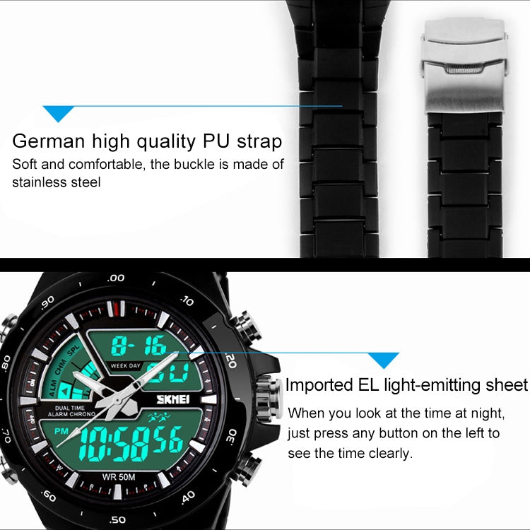 SKMEI 1016 Multifunctional Men Outdoor Sports Noctilucent Waterproof Double Digital Watch (Gold) - free shipping - PMC TechLife - Order now!