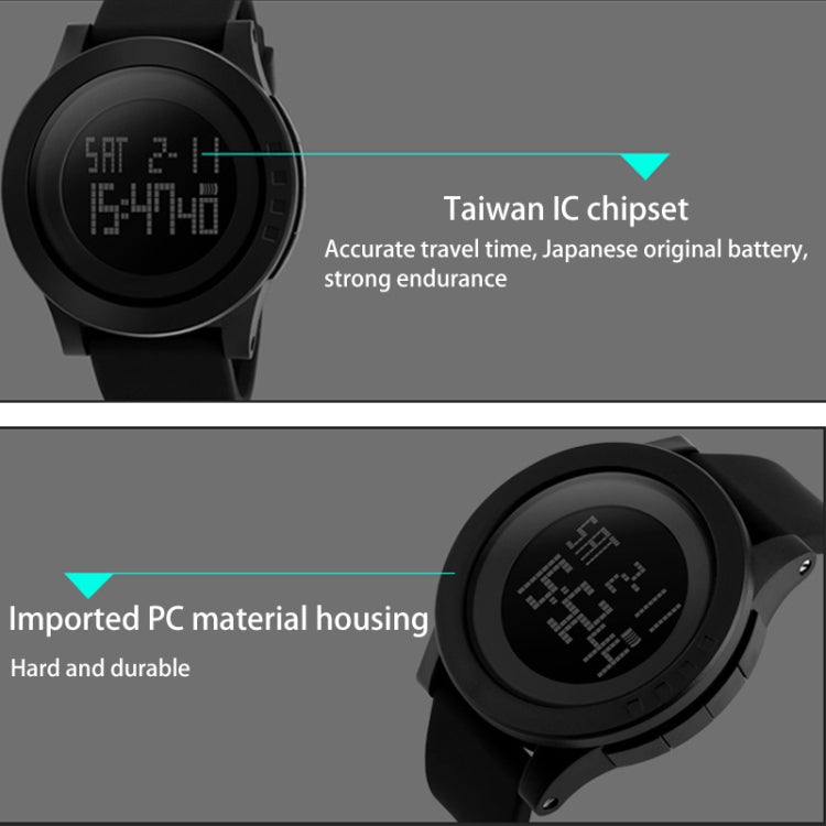 SKMEI 1142 Multifunctional Men Outdoor Sports Noctilucent Waterproof Silica Gel Digital Watch (Green) - free shipping - PMC TechLife - Order now!