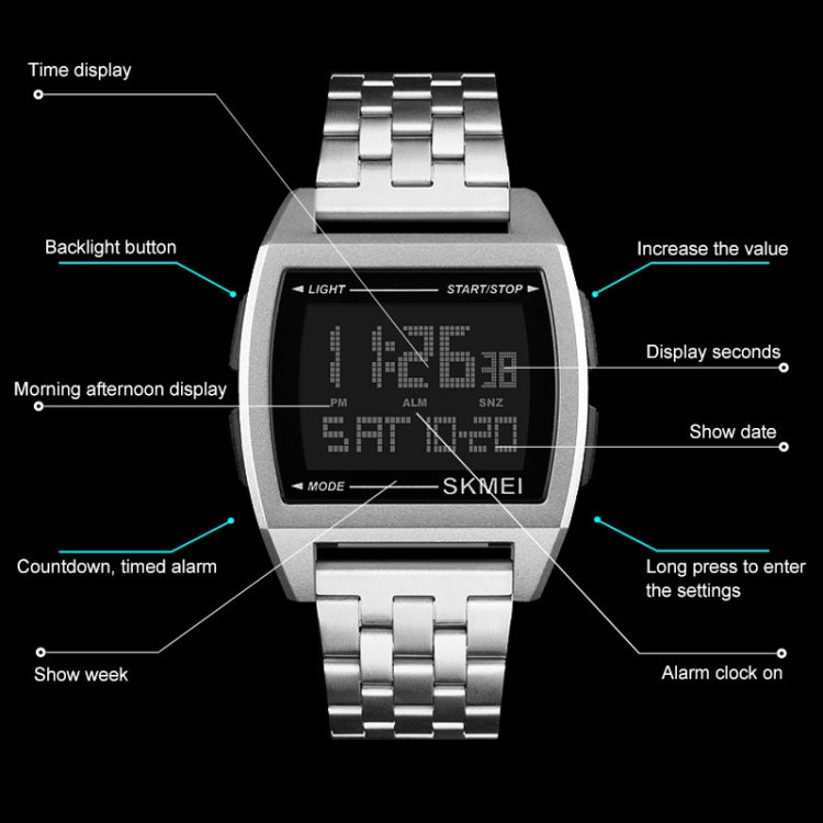 SKMEI 1368 Multifunctional Men Outdoor Sports Noctilucent Waterproof Digital Watch(Rose Gold) - free shipping - PMC TechLife - Order now!