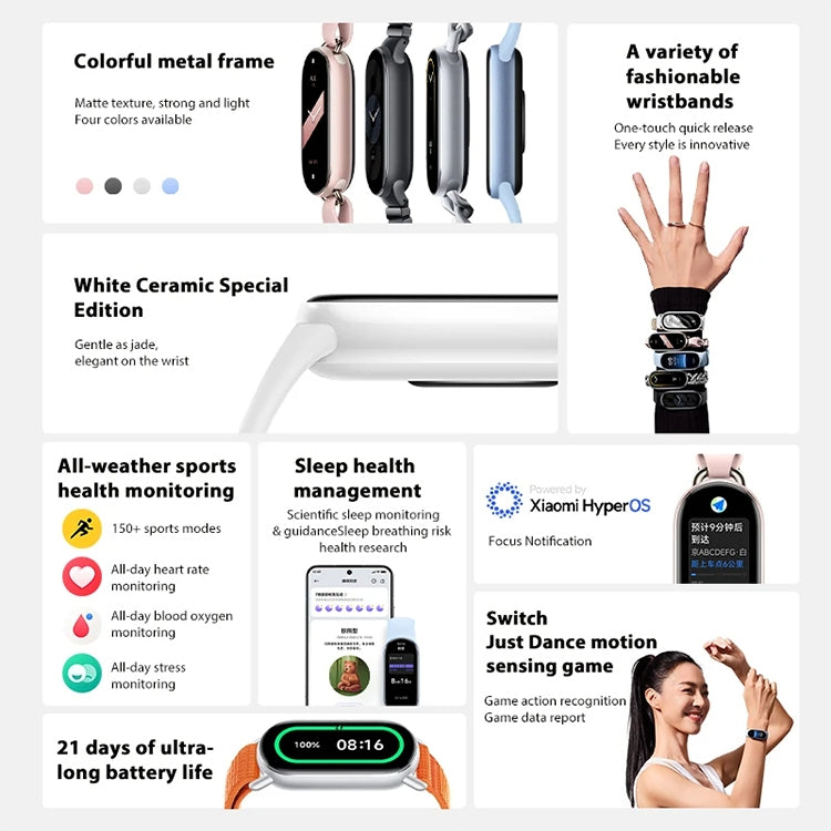 Original Xiaomi Smart Band 9 1.62 inch AMOLED Screen 5ATM Waterproof Smart Watch, Support Blood Oxygen / Heart Rate Monitor (Black) - free shipping - PMC TechLife - Order now!