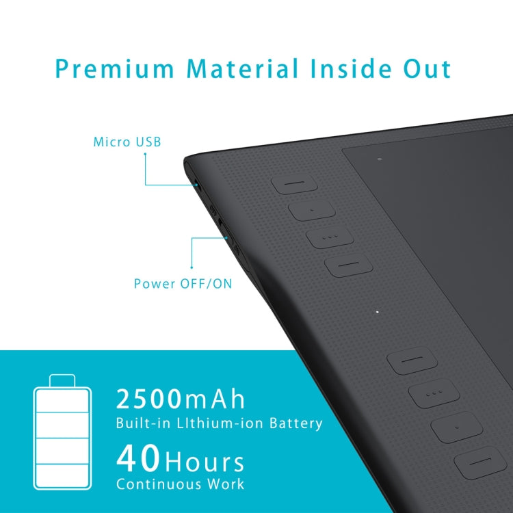 HUION Inspiroy Series Q11K 5080LPI Professional Art USB Graphics Drawing Tablet for Windows / Mac OS, with Digital Pen - free shipping - PMC TechLife - Order now!