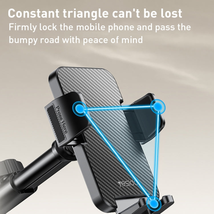 Yesido C173 Suction Cup Type Telescopic Rod Car Phone Holder (Black) - free shipping - PMC TechLife - Order now!