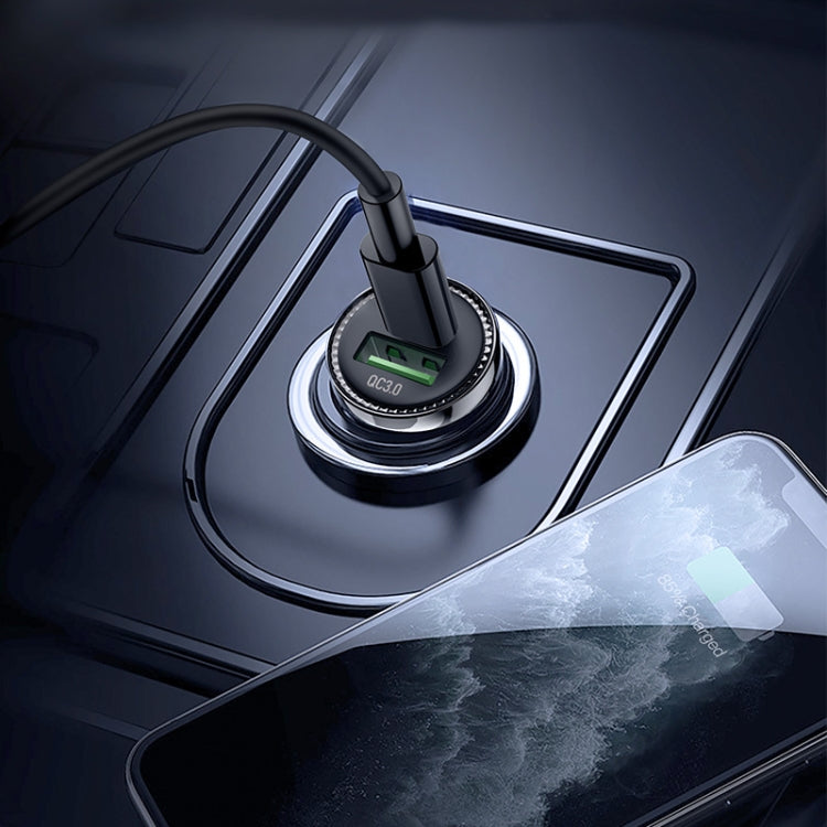 AR-CA08 12W 2A USB-C / Type-C + USB Ports Car Charger (Grey) - Car Charger by PMC TechLife | Online Shopping South Africa | PMC TechLife | Buy Now Pay Later Mobicred