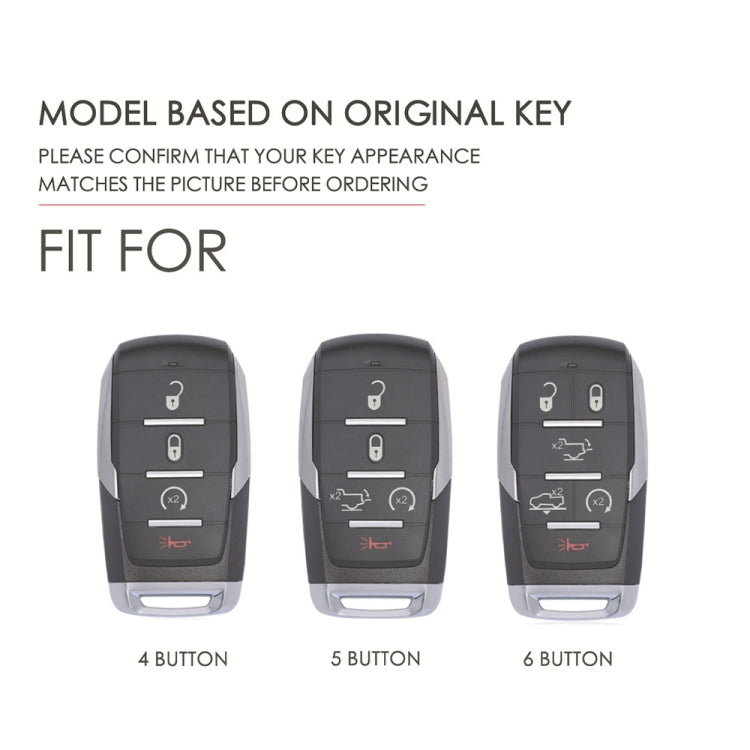 For Dodge Ram 4-button C161 Car Key Leather Protective Case (Black) - Car Key Cases by PMC TechLife | Online Shopping South Africa | PMC TechLife | Buy Now Pay Later Mobicred