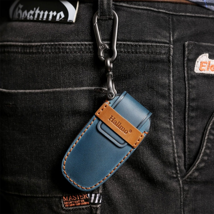 For Ford F-150 3-button C074 Car Key Leather Protective Case (Blue) - Car Key Cases by PMC TechLife | Online Shopping South Africa | PMC TechLife | Buy Now Pay Later Mobicred