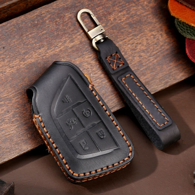 For Cadillac / CT5 / CT6 / XT6 C088 Car Key Leather Protective Case (Black) - Car Key Cases by PMC TechLife | Online Shopping South Africa | PMC TechLife | Buy Now Pay Later Mobicred
