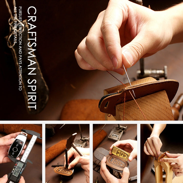 For Chevrolet Folding Hallmo Car Cowhide Leather Key Protective Cover Key Case(Black) - Car Key Cases by Hallmo | Online Shopping South Africa | PMC TechLife | Buy Now Pay Later Mobicred