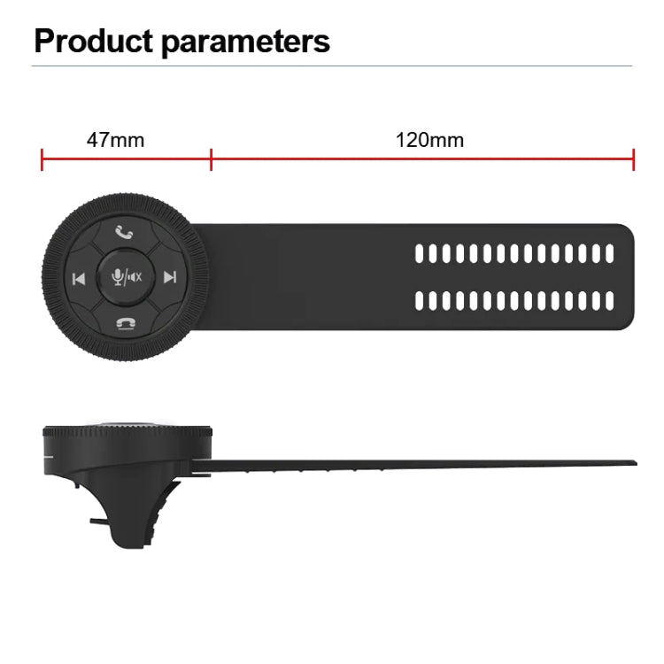 Universal Strap Shape Steering Wheel Remote Control Car Multimedia Wireless Button Remote Control (Black) - free shipping - PMC TechLife - Order now!