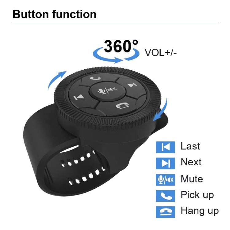 Universal Strap Shape Steering Wheel Remote Control Car Multimedia Wireless Button Remote Control (Black) - free shipping - PMC TechLife - Order now!
