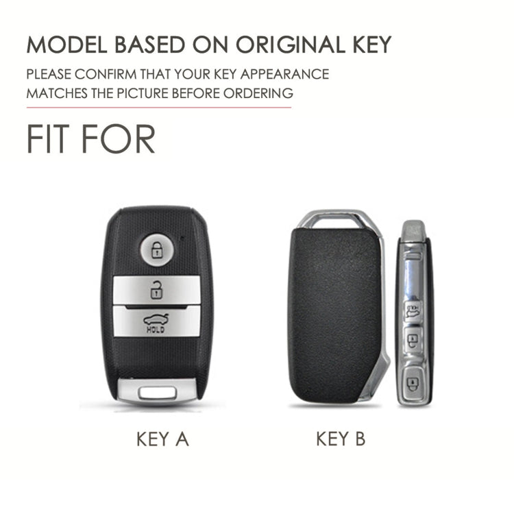 For Kia Sportage R / K5 / K4 / K2 / KX3 Hallmo B Style Car Cowhide Leather Key Protective Cover Key Case(Black) - Car Key Cases by Hallmo | Online Shopping South Africa | PMC TechLife | Buy Now Pay Later Mobicred