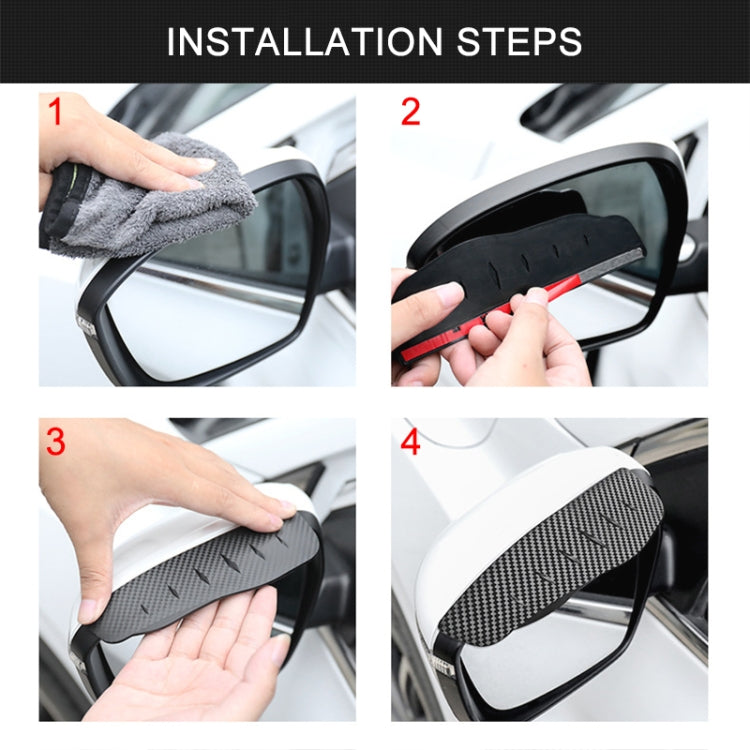 Car Rear View Mirror Rain Eyebrow Cover Catering Mirror PVC Carbon Fiber Pattern Rain Shield - free shipping - PMC TechLife - Order now!