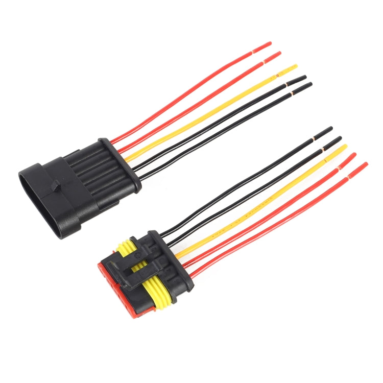 10pcs 5P Car Waterproof Plug Car Connector Plug-In, Length���10cm - Cables & Connectors by PMC TechLife | Online Shopping South Africa | PMC TechLife | Buy Now Pay Later Mobicred