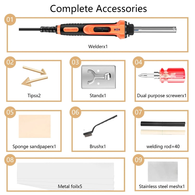100W Electric Soldering Iron Plastic Welding Machine Car Bumper Repair Plier, UK Plug (Red) - Hand Tool Sets by PMC TechLife | Online Shopping South Africa | PMC TechLife | Buy Now Pay Later Mobicred