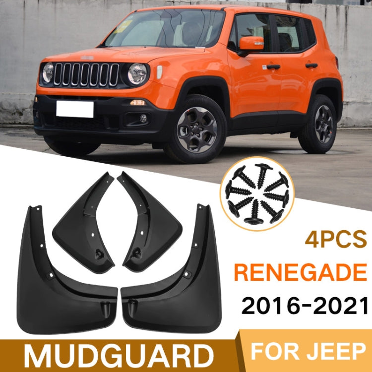For Jeep Renegade 2015-2021 4pcs/Set Car Auto Soft Plastic Splash Flaps Fender Guard - Mudguards by PMC TechLife | Online Shopping South Africa | PMC TechLife | Buy Now Pay Later Mobicred