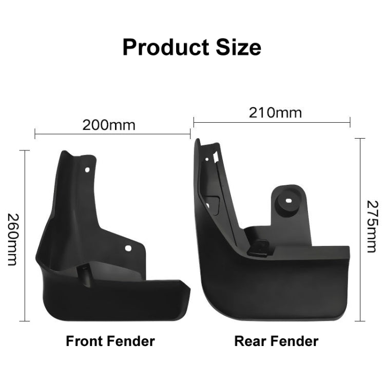For Toyota Raize / Daihatsu Rocky 2020-2021 4pcs/Set Car Auto Soft Plastic Splash Flaps Fender Guard - Mudguards by PMC TechLife | Online Shopping South Africa | PMC TechLife | Buy Now Pay Later Mobicred