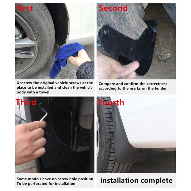 For Mercedes-Benz A-class Hatchback 2013-2018 4pcs/Set Car Auto Soft Plastic Splash Flaps Fender Guard - Mudguards by PMC TechLife | Online Shopping South Africa | PMC TechLife