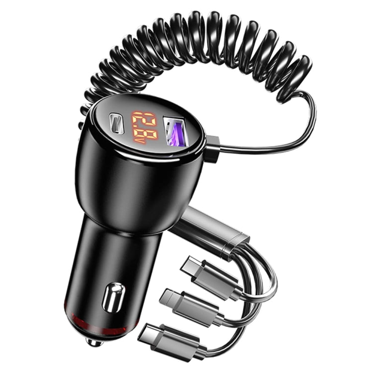 Ozio HX06 151W Type-C + USB Dual Port Car Charger with 3 in 1 Spring Data Cable - Car Charger by ozio | Online Shopping South Africa | PMC TechLife | Buy Now Pay Later Mobicred