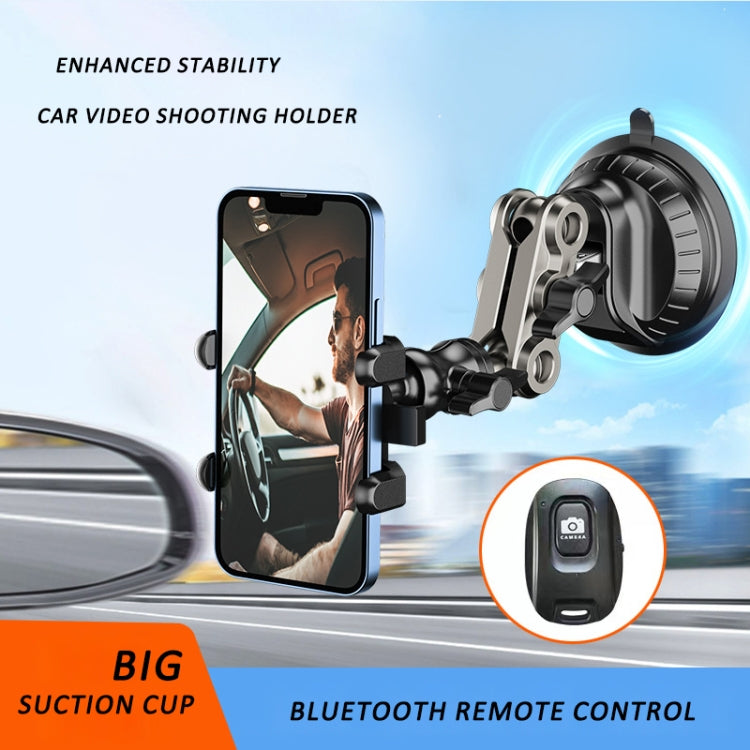 Car Universal Overhead Camera Suction Cup Phone Holder, Short Style with Bluetooth Remote Control - Car Holders by PMC TechLife | Online Shopping South Africa | PMC TechLife | Buy Now Pay Later Mobicred