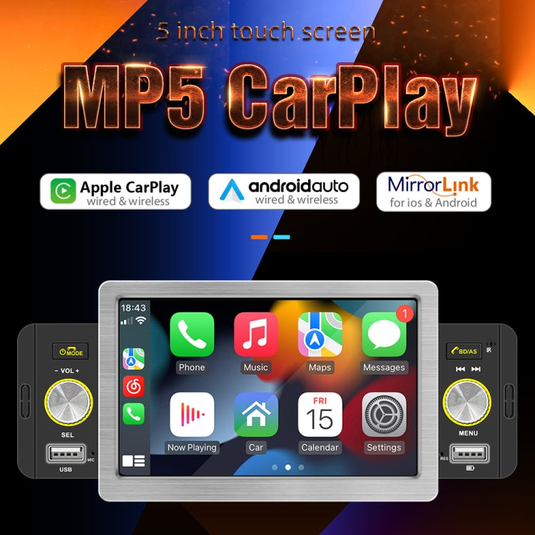 158W 5 inch Allwinner Melis F133 Car MP5 Player, Support CarPlay / BT / USB / FM - Car MP3 & MP4 & MP5 by PMC TechLife | Online Shopping South Africa | PMC TechLife | Buy Now Pay Later Mobicred