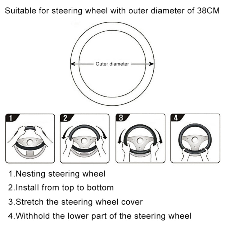 Round Style Car Universal Self Heating Plush Warm Anti-skid Steering Wheel Cover, Diameter: 38cm (Black) - Steering Wheel Accessories by PMC TechLife | Online Shopping South Africa | PMC TechLife | Buy Now Pay Later Mobicred